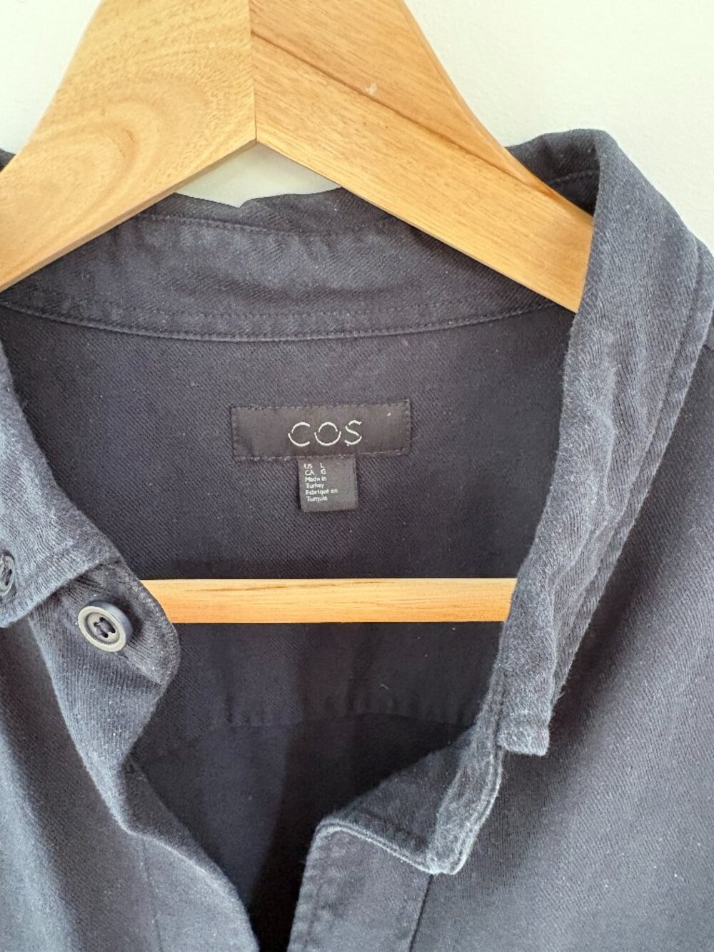 COS Black Denim Shirt Size L